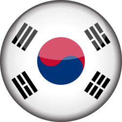 Flag of South Korea - 3D Round