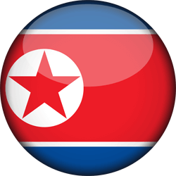 Flag of North Korea - 3D Round