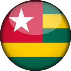 Flag of Togo - Flag of the Togolese Republic - 3D Round