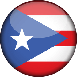 Flag of Puerto Rico - 3D Round