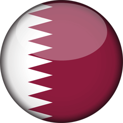 Flag of Qatar - 3D Round