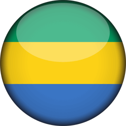 Flag of Gabon - 3D Round