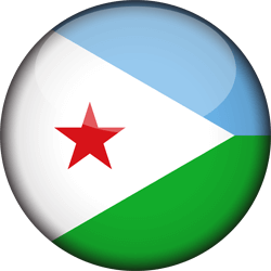 Flag of Djibouti - 3D Round