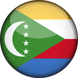Flag of Comoros - 3D Round
