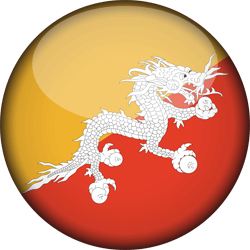 Flag of Bhutan - 3D Round
