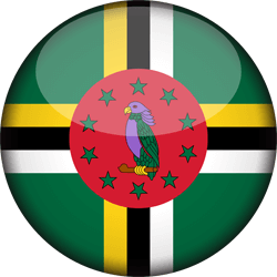 Flag of Dominica - 3D Round