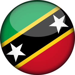 Flag of Saint Kitts and Nevis - 3D Round