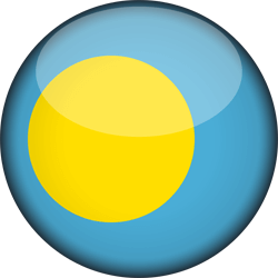 Flag of Palau - 3D Round