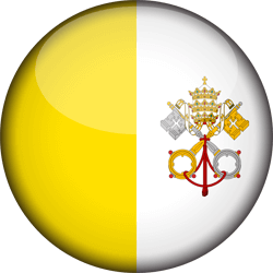 Flag of Vatican City - Flag of the Holy See - 3D Round