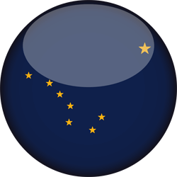 Flag of Alaska - 3D Round