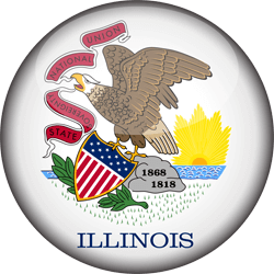 Flag of Illinois - 3D Round