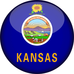 Flag of Kansas - 3D Round