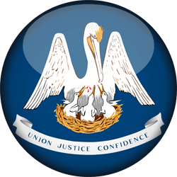 Flag of Louisiana - 3D Round