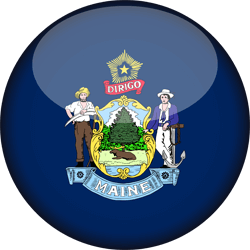Flag of Maine - 3D Round