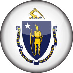Flag of Massachusetts - 3D Round