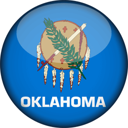 Flag of Oklahoma - 3D Round