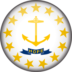Flag of Rhode Island - 3D Round