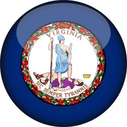Flag of Virginia - 3D Round