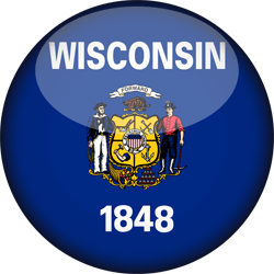 Flag of Wisconsin - 3D Round