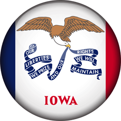 Flag of Iowa - 3D Round