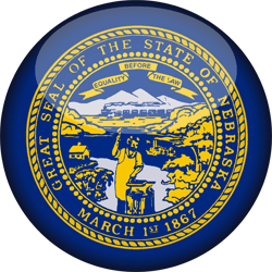Flag of Nebraska - 3D Round