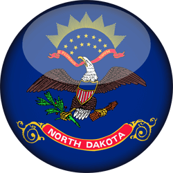 Flag of North Dakota - 3D Round