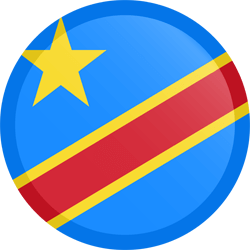 Flag of the Democratic Republic of the Congo - Button Round