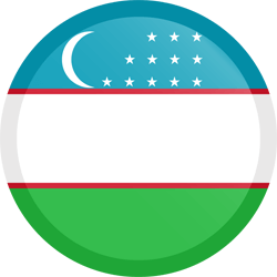 Flag of Uzbekistan - Button Round