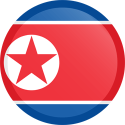 Flag of North Korea - Button Round