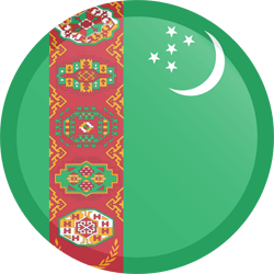 Flag of Turkmenistan - Button Round