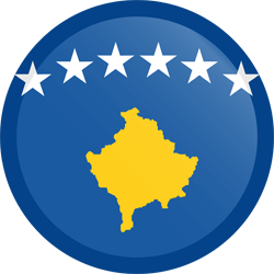 Flag of Kosovo - Button Round