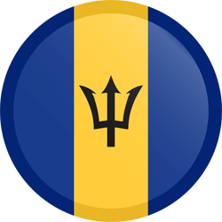 Flag of Barbados - Button Round