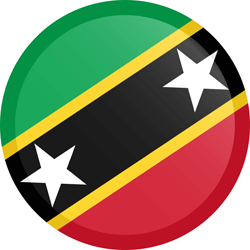 Flag of Saint Kitts and Nevis - Button Round