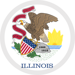 Flag of Illinois - Button Round