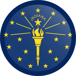 Flag of Indiana - Button Round