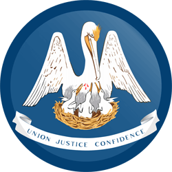 Flag of Louisiana - Button Round