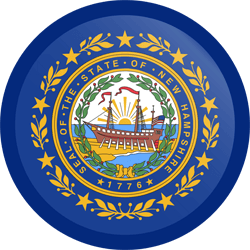 Flag of New Hampshire - Button Round