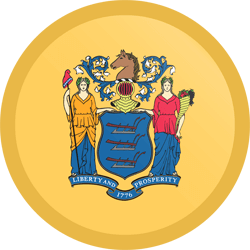 Flag of New Jersey - Button Round
