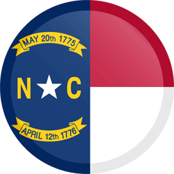 Flag of North Carolina - Button Round