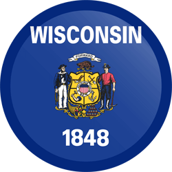 Flag of Wisconsin - Button Round