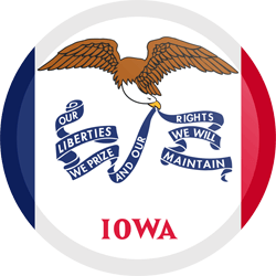 Flag of Iowa - Button Round
