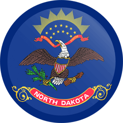 Flag of North Dakota - Button Round