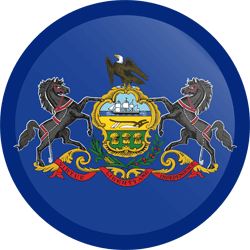Flag of Pennsylvania - Button Round