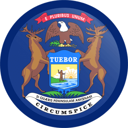 Flag of Michigan - Button Round