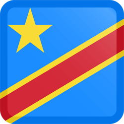 Flag of the Democratic Republic of the Congo - Button Square