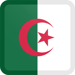 Flag of Algeria - Button Square