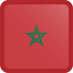 Flag of Morocco - Button Square