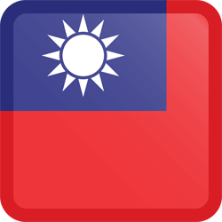 Flag of Taiwan - Flag of the Republic of China - Button Square