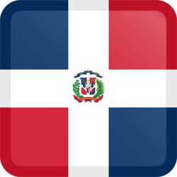 Flag of Dominican Republic, the - Button Square
