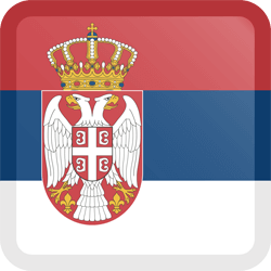 Flag of Serbia - Button Square